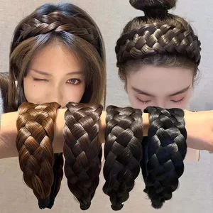 Bandeaux tressés à perruque pour femmes, bandeaux à large torsade en arête de poisson, bandeaux à cheveux faits à la main pour la tête, accessoires de coiffure 8 meilleurs bandeaux tressés en vente - No 7