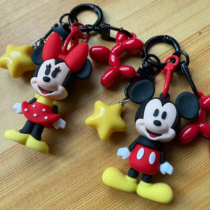 NEW Mickey and Minnie cartoon kawaii cute keychain creative peripheral couple men and women car key pendant sketch bag jewelry