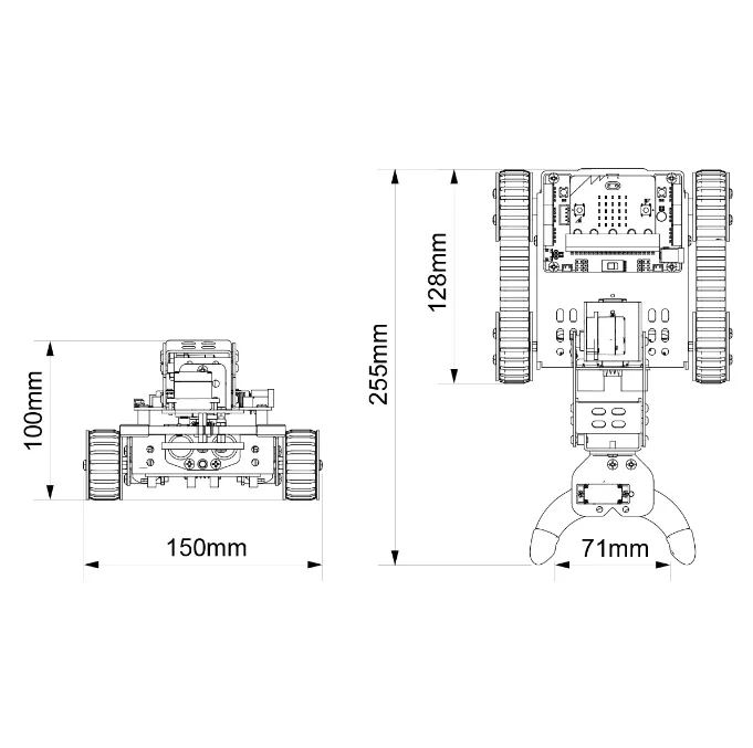 Qtruck Programmable Robot Powered by micro:bit Programmable Robot Track Chassis Design Support Handlebit Control