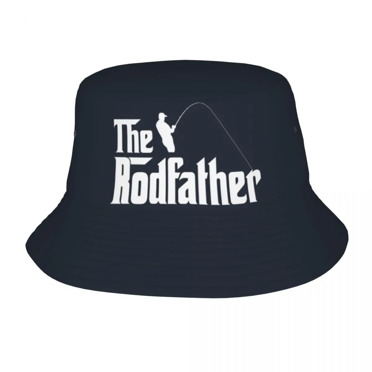 Custom The Rodfather Fishing Bucket Hat for Men Women Print Summer Travel Beach Fisherman Cap