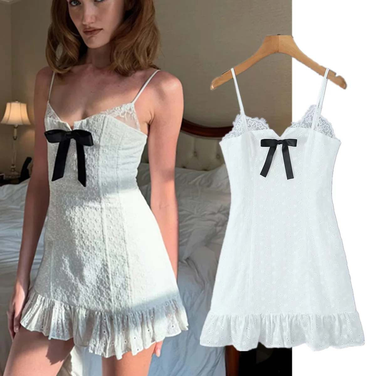 

Jenny&Dave Ins Fashion Blogger French Elegant Bow White Strapless Dress Elegant Party Dresses,Vestidos Womens Dresses