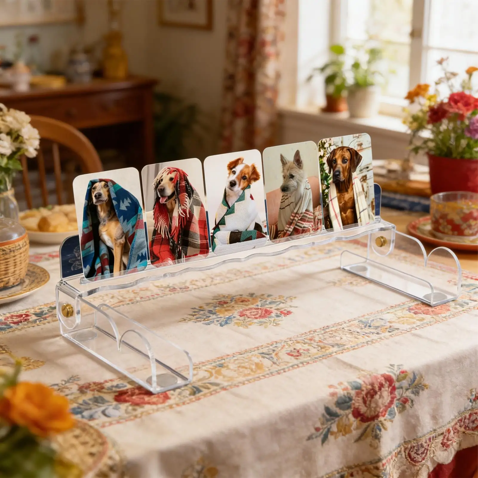

Tarot Card Holder with Slots Acrylic Display Stand Table Rack for Oracle Cards Altar Decor Meditation Divination Supplies