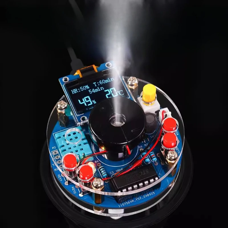 

USB humidifier, atomized electronic DIY kit OLED display temperature and humidity, spray circuit board making