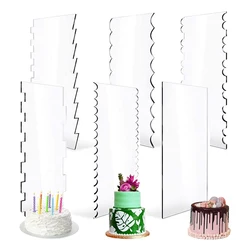 4/6 Pcs Acrylic Cake Decorating Comb Set Butter Cream Smoother Fondant Scraper Tools Icing Decoration Supplies 10283