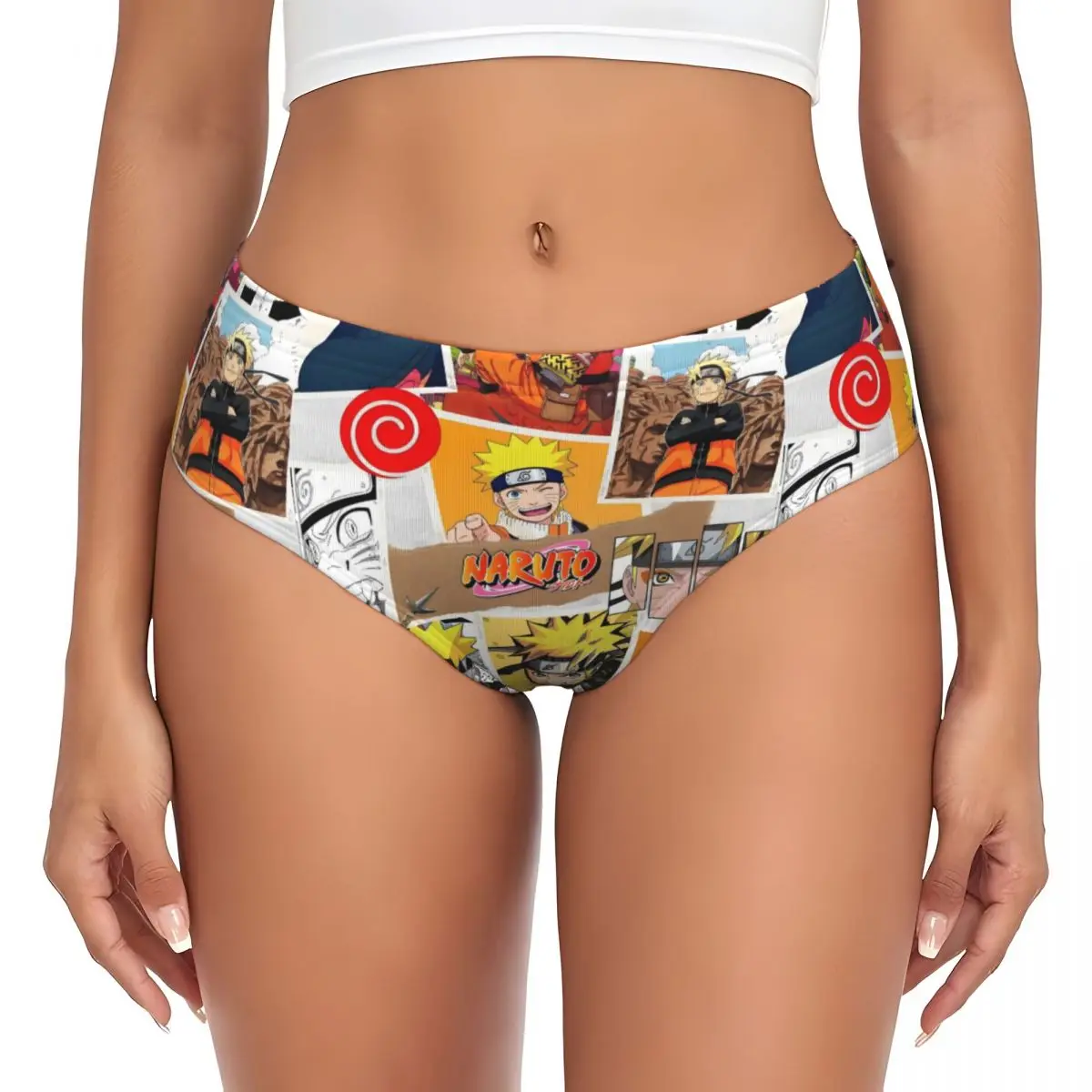 

Женские трусики с принтом персонажей мультфильмов Наруто и Узумаки, удобные, эластичные, с комиксным дизайном