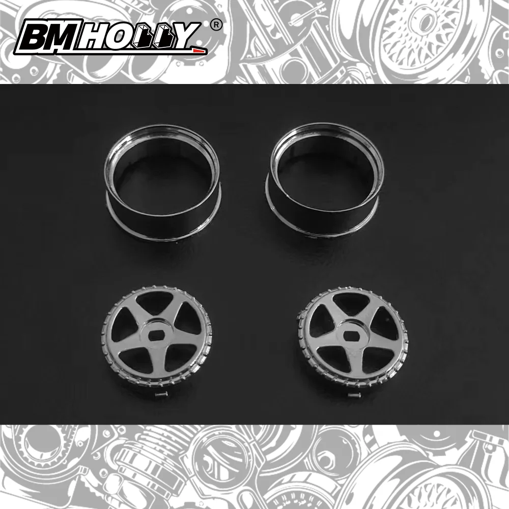 LUMINA STYLE Adjustable Offset Wheels for 1/24 AWD and RWD 20/22MM Chrome