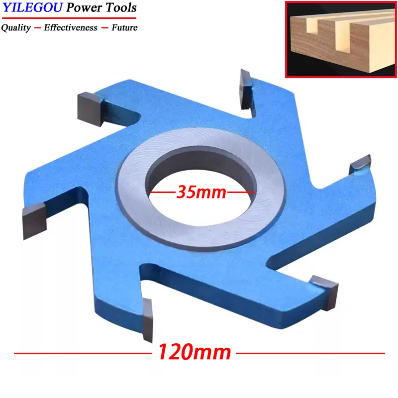 120mm TCT Grooving Bit. 120 × 35mm Slotting Saw Blade. 6 Teeth Milling Cutter For Woodworking, Bore 35mm, Slotting Width: 3-20mm