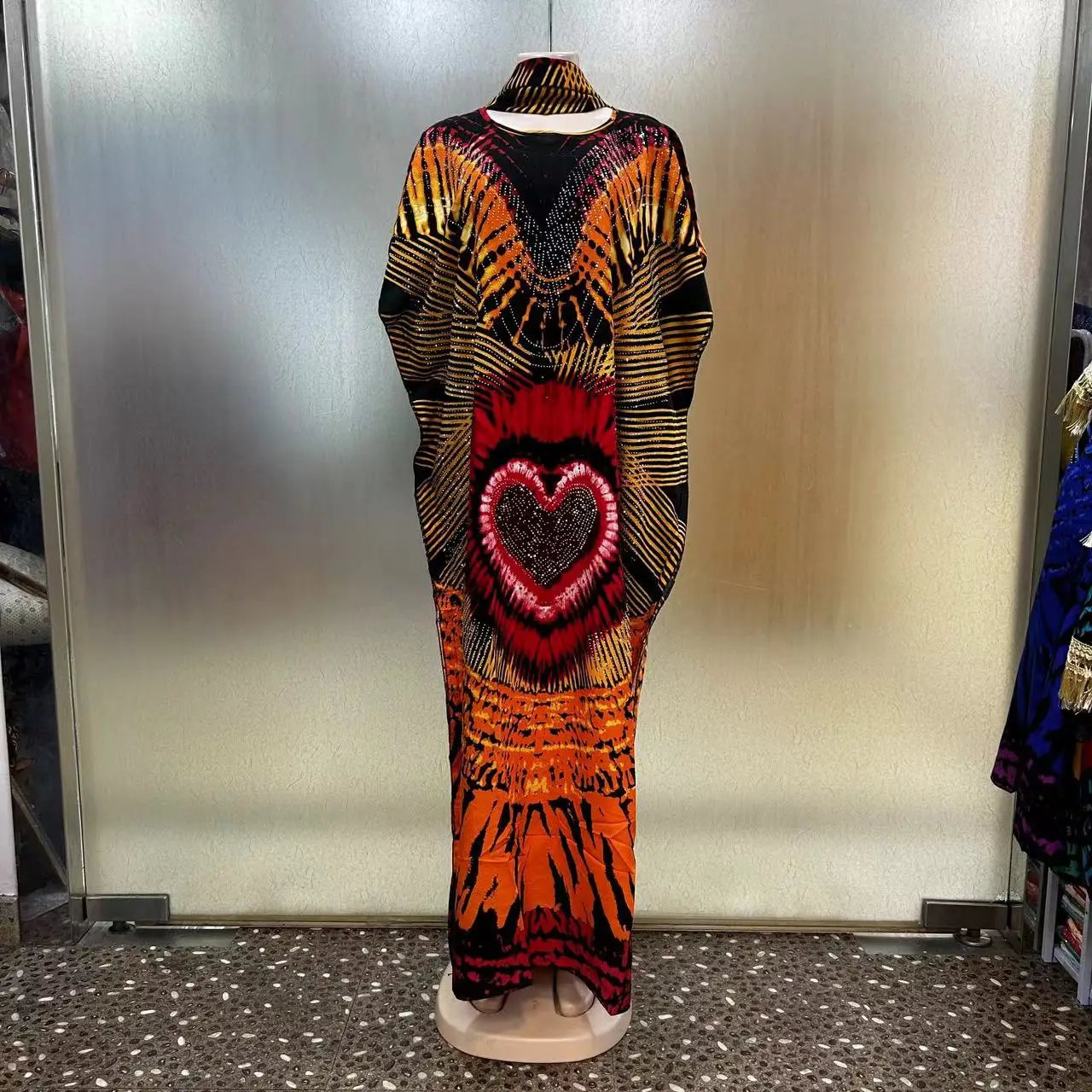 2025 New Ethnic Bubu Summer Diamond Printed Cotton Dress Breathable Large Size Adult Custom African Style