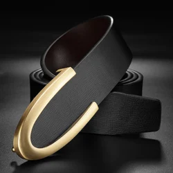 Cinturón ancho de piel de vaca auténtica para hombre, cinturón clásico con hebilla deslizante, marca de lujo, alta calidad, 3,8