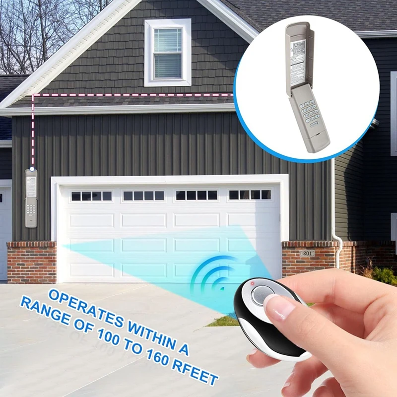 Teclado abridor de porta de garagem FULL-877MAX com 2 controles remotos de abridor de porta de garagem, substitui controle remoto 893LM 893Max 971LM 371LM