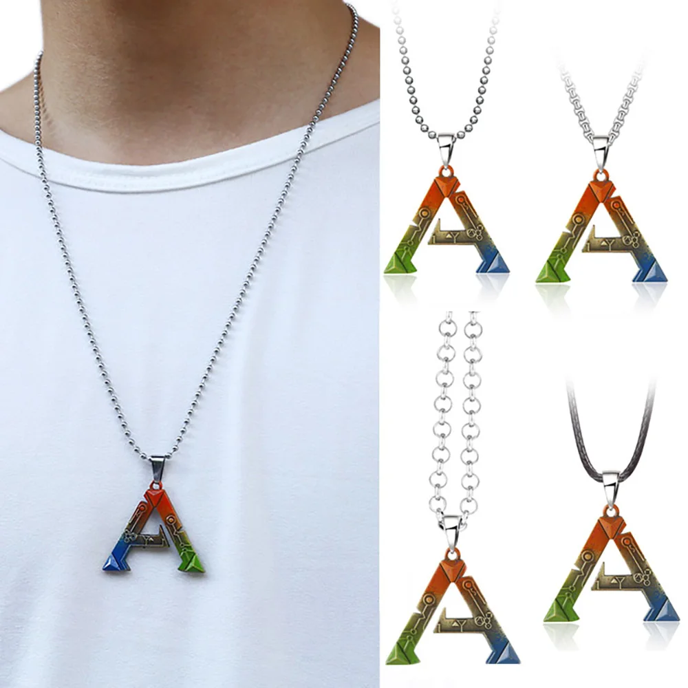 ARK Survival Evolved Pendant Necklace Colorful Letter Choker Statement Necklace Chaveiro Car Keychains Souvenir Game Jewelry