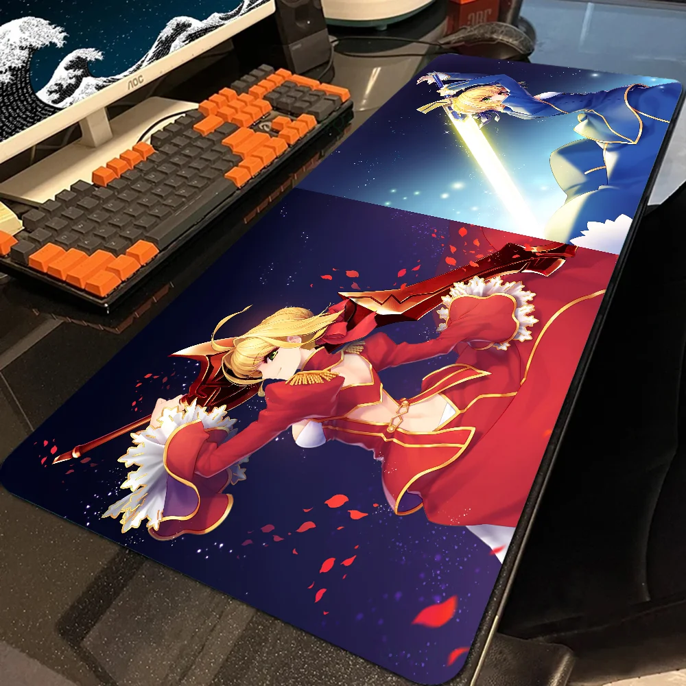 Anime Girl S-Saber Mousepad com Pad, Stitch Padding Mat, Acessórios para Jogos, Prime Gaming, XXL