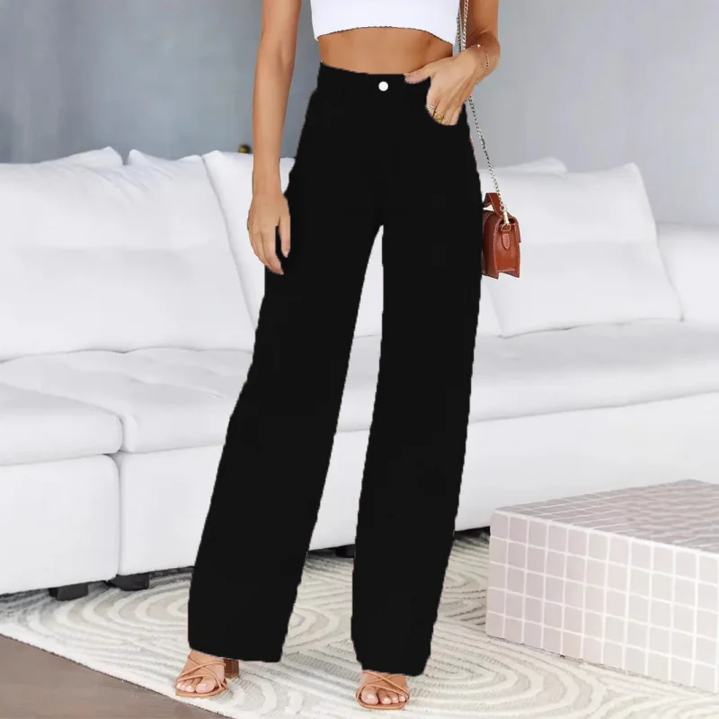 

Женские новые эластичные модные широкие брюки Шикарные потертые джинсы