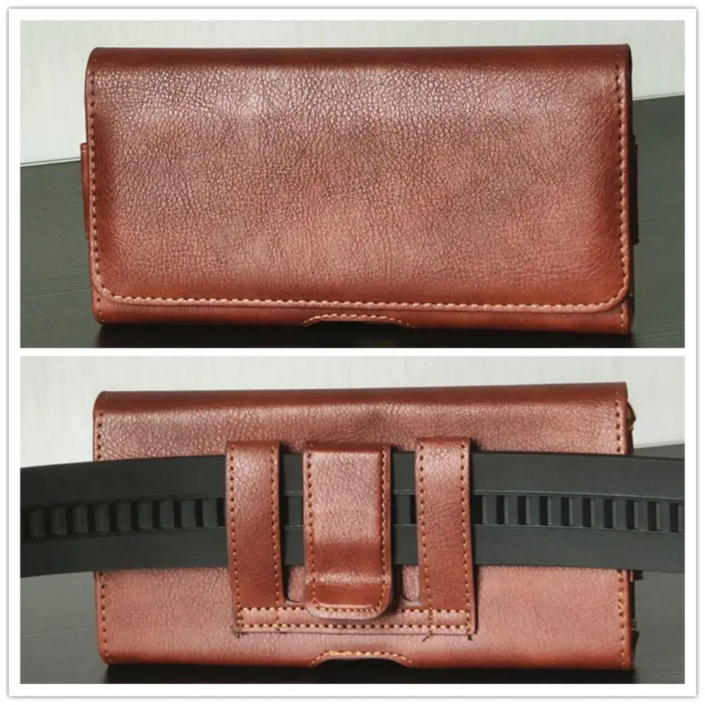 

PU Leather Universal Phone Pouch 4.7-6.5 Inches Sewing Process Phone Belt Clip Cover Universal Covered Mobile Phone Holder