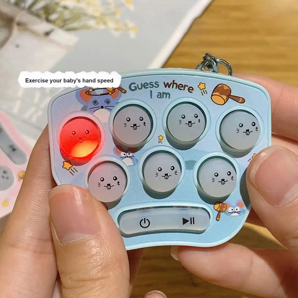แบบพกพาขนาดเล็กของเล่นบีบอัดเกม Whack A Mole พวงกุญแจ permainan Teka-teki คอนโซลสำหรับเด็กของเล่นปลายนิ้วง่ายเครื่องเล่นเกมมือถือ
