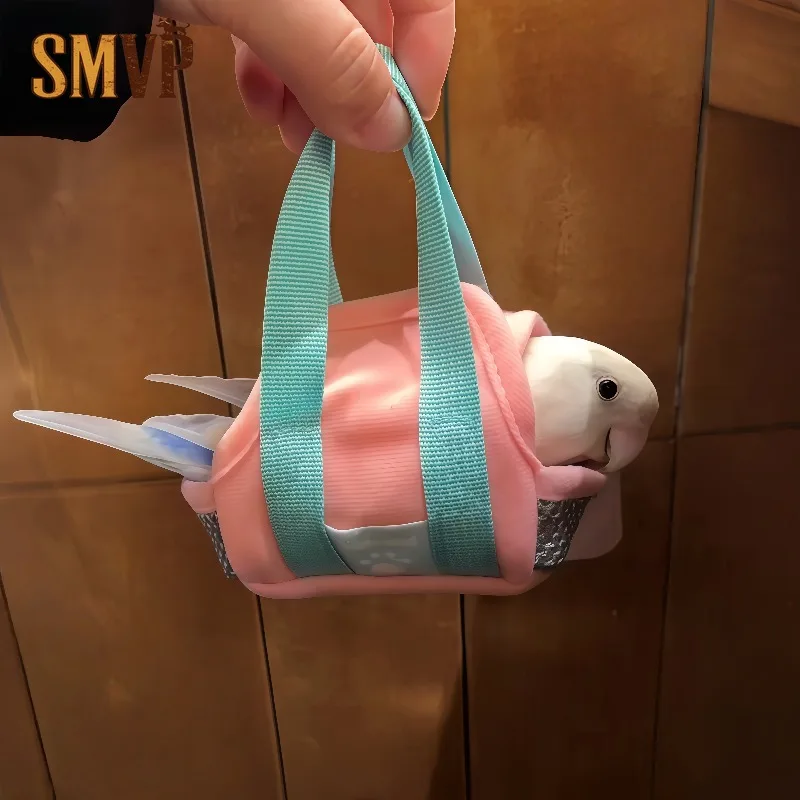 

Contrasting Color Design Mini Bird Out Portable Bag Lightweight Escape-proof Portable Cage Pet Bird Out Supplies Bird Cage
