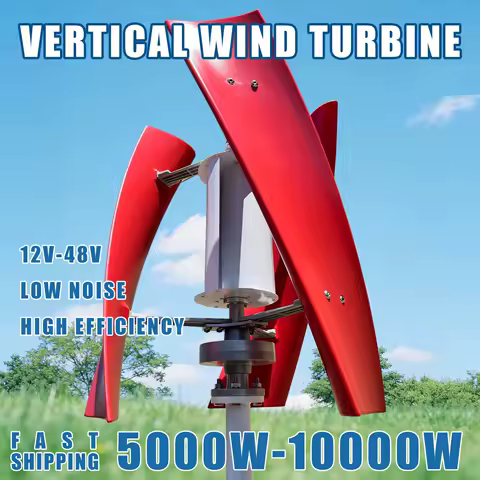 10KW Vertical Axis Wind Turbine Generator 12V 24V 48V Windmill Off Grid System With MPPT Hybrid Low Noise Low Start Wind Speed
