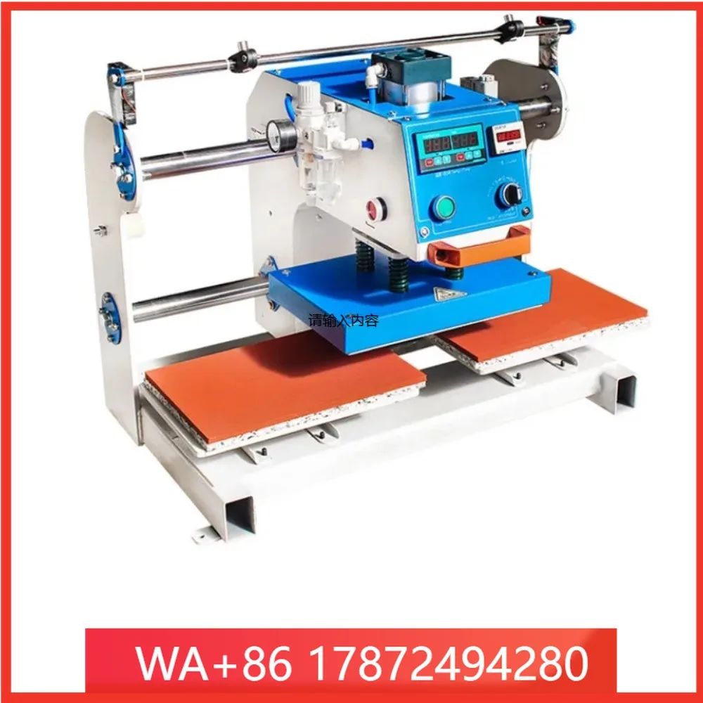Pneumatic Heat Press Machine Dual Station Automatic Sliding Transfer Printer for T Shirt Clothing Label Logo Printing