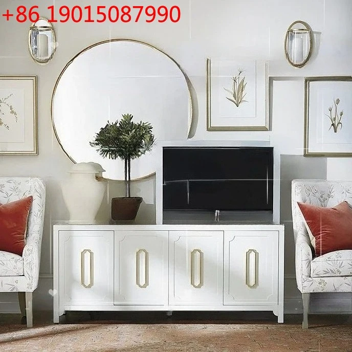 

Американский четырехдверный телевизионный шкаф из массива дерева, простой белый, для спальни, гостиной, прихожей, напольный шкаф для хранения