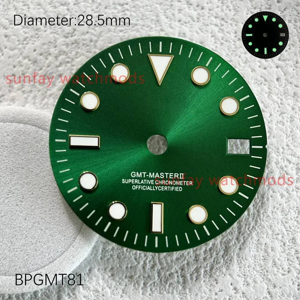 28.5Mm NH34 GMT Modified SUB Dial Watch Accessories Custom Watch Dials GMT Master Dials