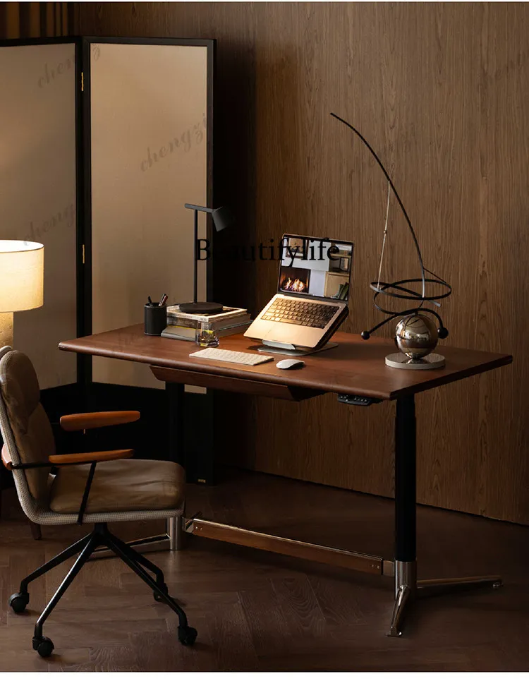 Solid wood electric lifting desk legs double motor lifting computer, desk