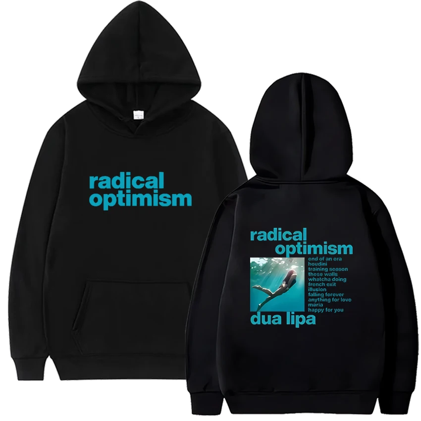 High-quality Pure Dua Lipa Radical Optimism Fashion Casual oversized Hoodies Man's Women Double Sided Printed vintage pullovers