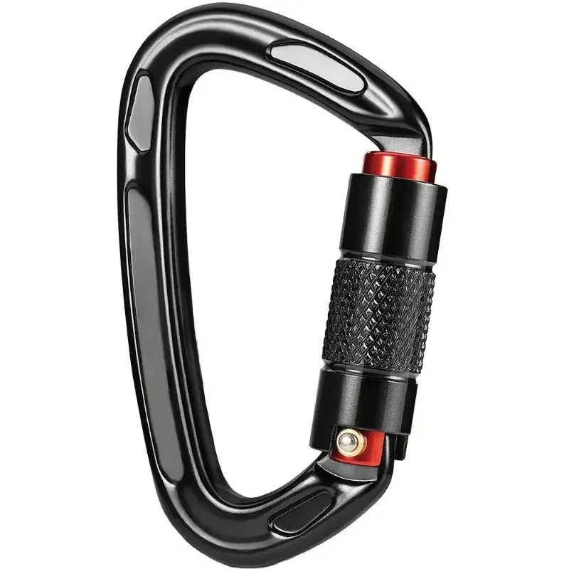 Geformte, automatisch verriegelnde Kletterkarabiner-Clips, Drehverschluss, robuste Karabiner für Felsabseilen, Bergsteigen