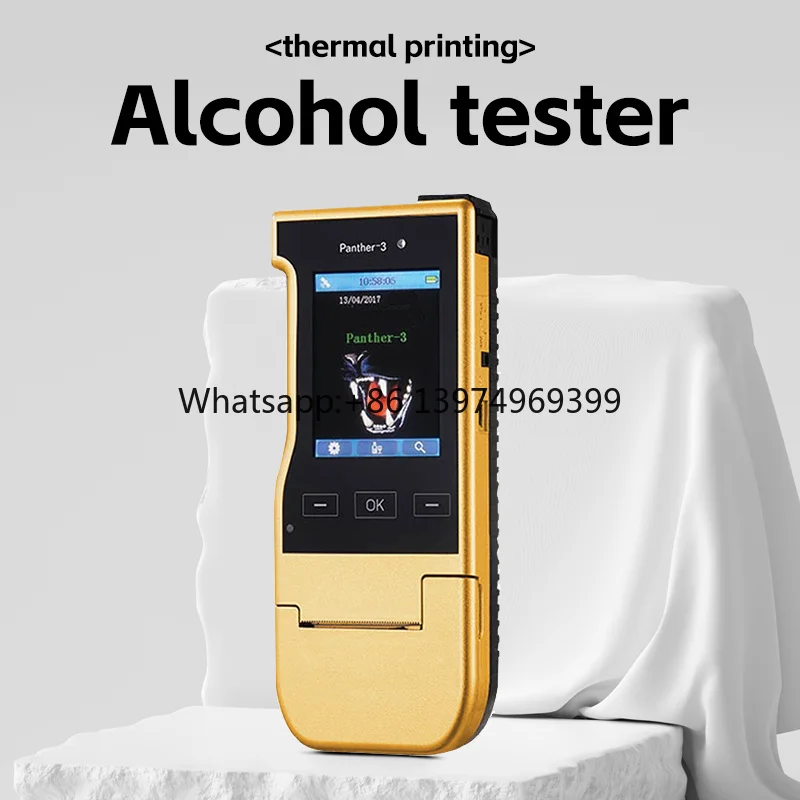 3.2 Inch High Definition Touchscreen Mobile Phone Size Breath Alcohol Tester with Fuel Cell Sensor and BT Printer Gas Analyzers
