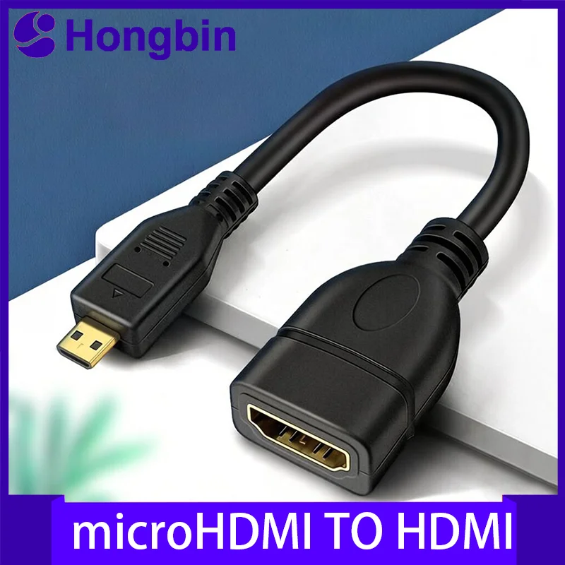 15cm up down Right Left Angled HDMI-Compatible Cable Micro HD Male to HD Female Adapter Connector for HDTV