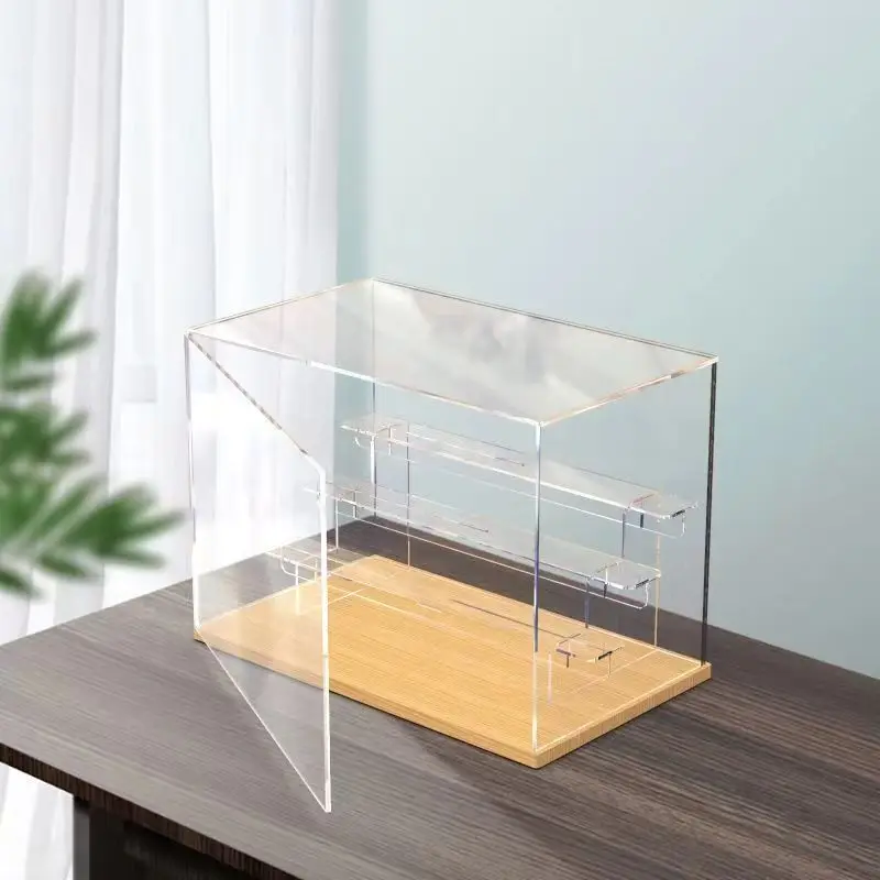 Acrylic Display Box with Clear Ladder for Toys, Car Models, Artwork, Souvenirs  Display,Perfume,Action Figure Storage Cabinet