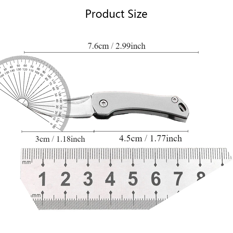 Stainless Steel High Hardness Sharp Pocket Knife Portable Folding Mini Knife Key Chain Pendant Unpacking Knife Cutting Tools