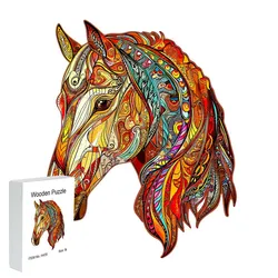 Wooden puzzle horse Gift box Exquisite gift Irregular animal shape puzzle personalized senior unique color gift family interacti