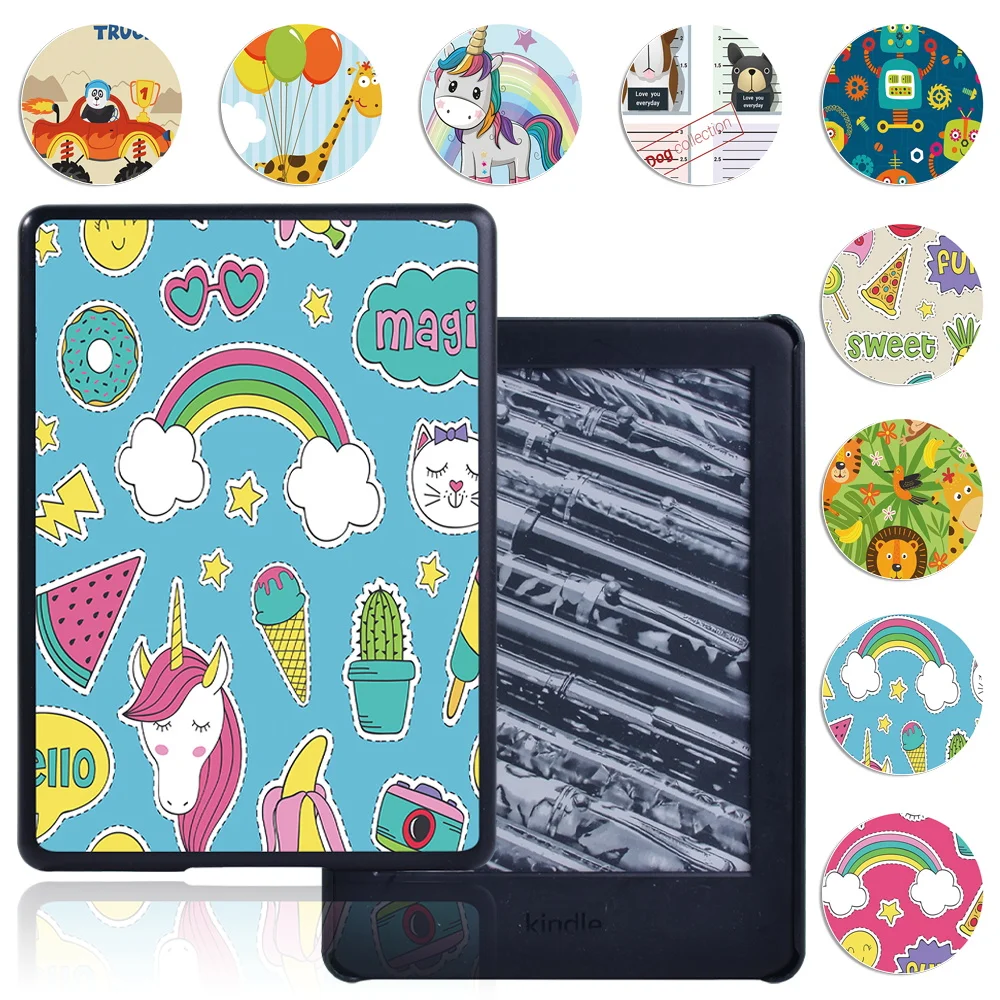 Casing untuk Kindle 10th 2019 /Kindle 8th 2016 Motif Kartun Penutup Tempurung Tablet untuk Paperwhite 1 5th/ 2 6th/ 3 7th/ 4 10th