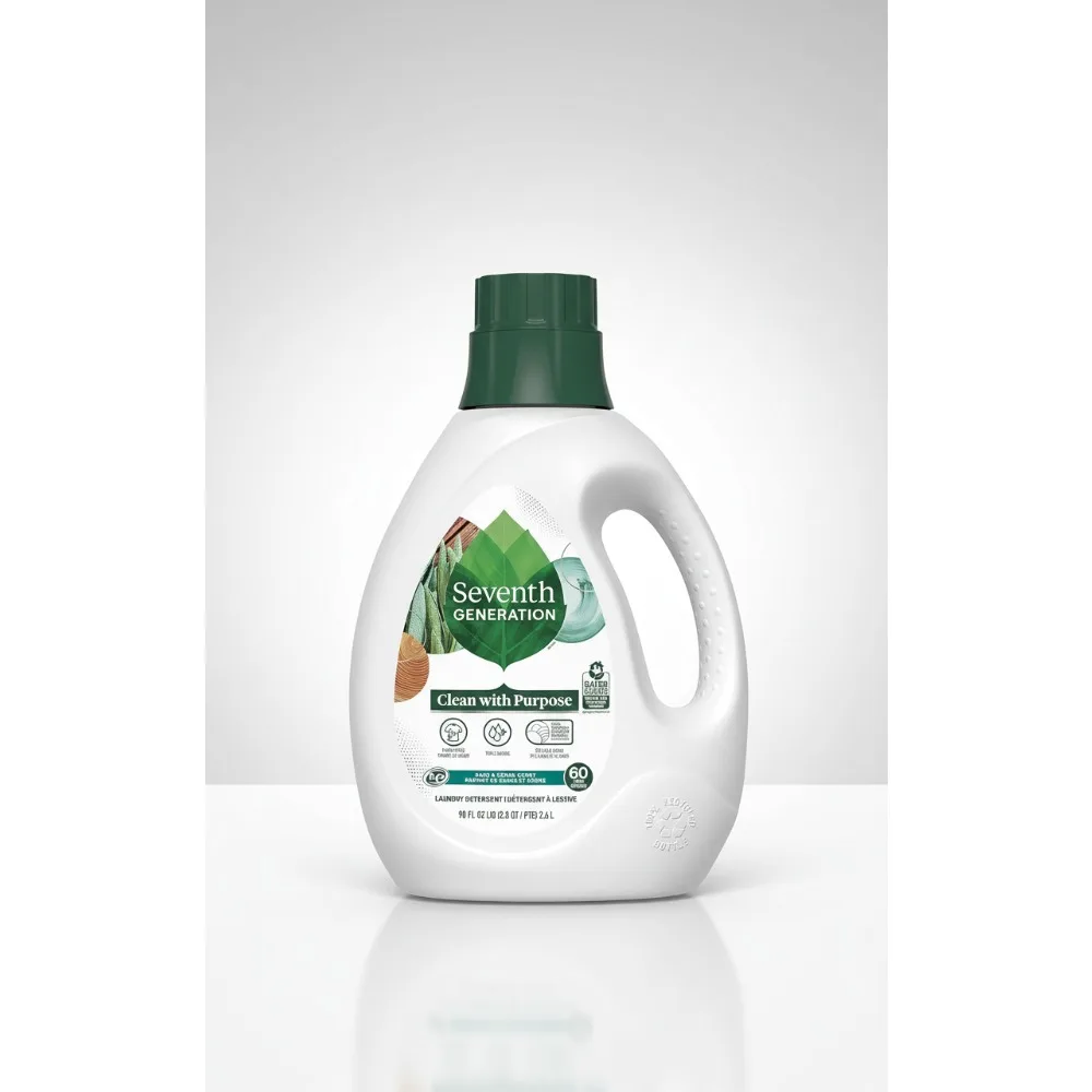

Eco-Friendly Sage & Cedar Scent Liquid Laundry Detergent, 60 Loads, Dye-Free, 90 fl oz (Pack of 4) for Families & Sensitive Skin