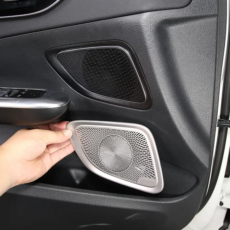 

For Mercedes Benz C Class W206 2022 Stainless steel Silver Car Audio Speaker Cover Door Speaker Cover Horn Trim Car Accessories