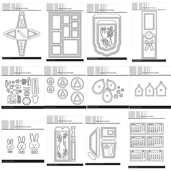 Calender 2025 Easter Eggs Tag Envelope Triangle Giftbox Cutting Dies for New 2025 Scrapbooking Paper Making Craft Supplies