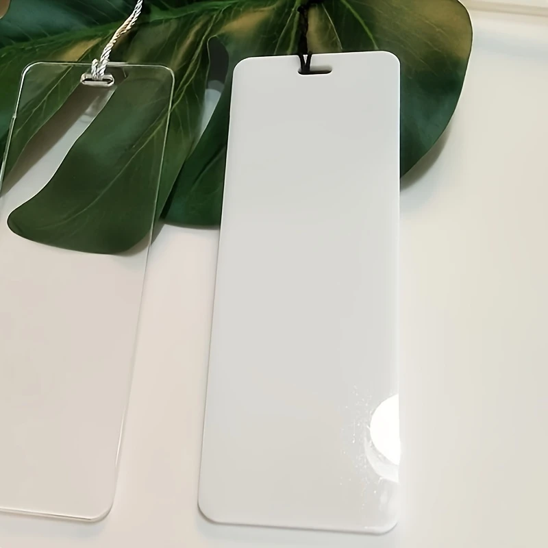 Acrylic Rectangular Bookmark Banks, Blank Acrylic Sheet, Acrylic Blank Bookmark with Tassels for DIY Projects and Present Tags