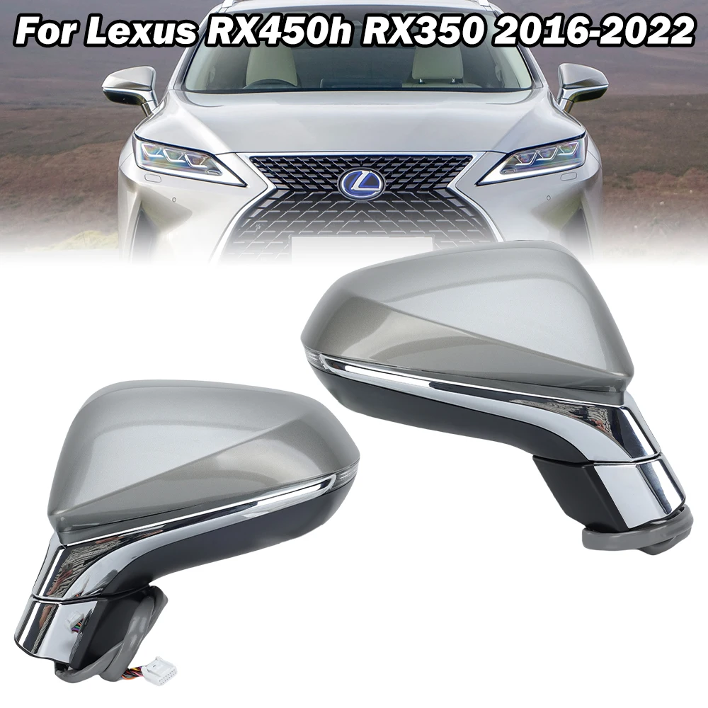 15 Wires Side Mirror Assembly For Lexus RX Series RX350 RX450 2016-2022 Gray With Heated Folding Memory Door Mirror Accessories