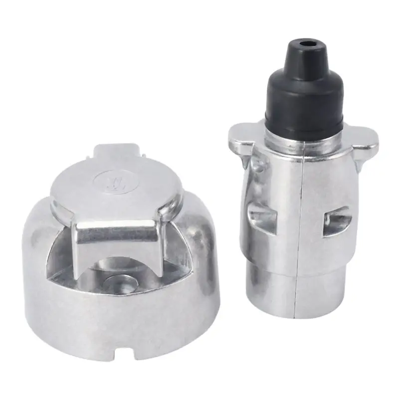 Precision 6X Trailer Accessories- 7 Pin Trailer Plug 12V Rv Sockets Towbar Towing 7Pin Metal Trailer Connectors