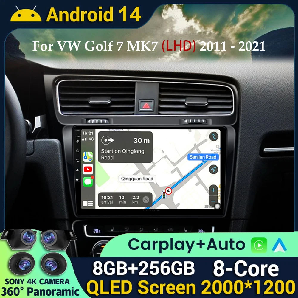 

Автомагнитола для Volkswagen VW Golf 7 MK7 GTI 2011-2021, мультимедийный плеер для Carplay, Android 14, автонавигация, GPS, стерео, видеоплеер, 2din