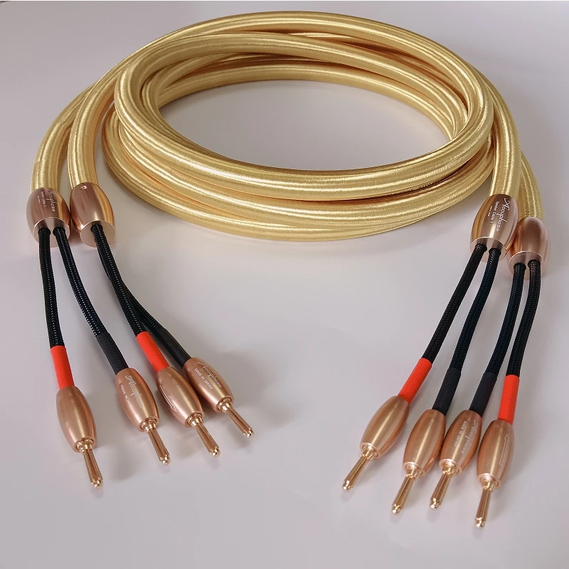 

1Pair Original Japanese Accuphase No.1 Fever Grade Professional HiFi Audio Pure Copper Speaker Cable Fever Speaker Cable