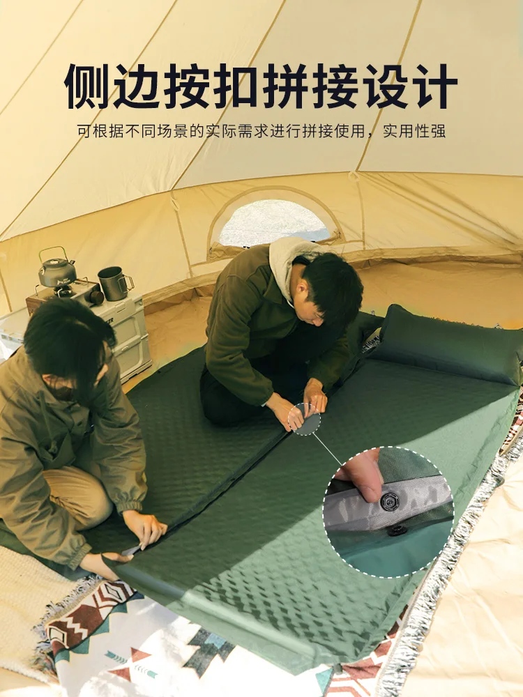 Self Inflating Sleeping Cushion Pads Mat Outdoor Tent Mat Home Free Air Mattress Camping Bed Lunch Moisture-proof Mat for Snap