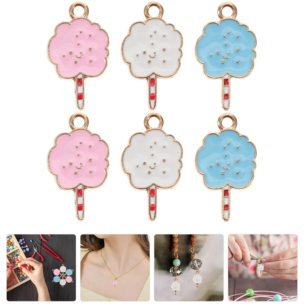 6Pcs Jewelry Marshmallow Charms Alloy DIY Charms Colored Jewelry Charms Earrings Necklaces Charms lovely earring charm