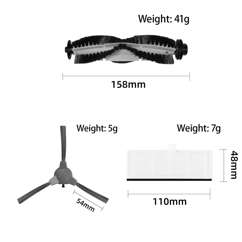هيبا كنس أجزاء الروبوت ، ومناسبة لكنس كوريدي ، R3500 ، R550 ، R650 ، R700 ، فرشاة رئيسية ، فرشاة جانبية