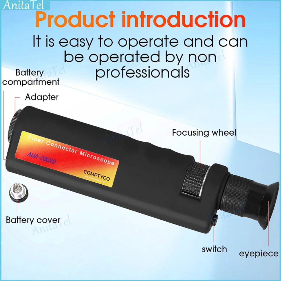 

New CL-200XD/200X/400X Handheld FTTH Fiber Inspection Microscope (SMA905) 3.175mm /2.5mm(SC/FC/ST) /1.25mm(LC) High Quality