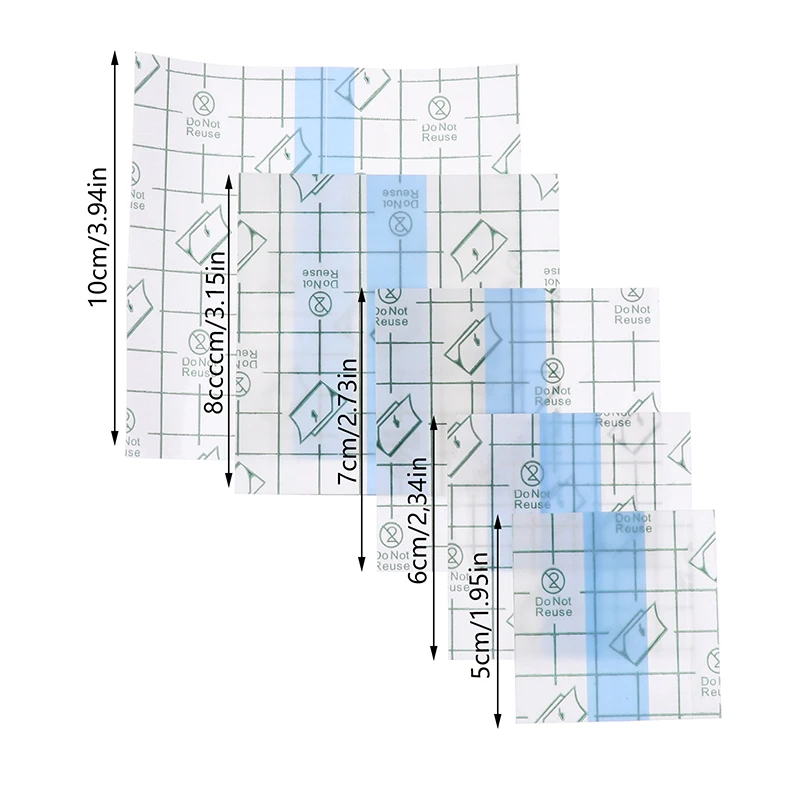 شريط شفاف PU مضاد للحساسية شريط تثبيت تضميد الجروح الطبية 100 قطعة شريط لاصق طبي مقاوم للماء