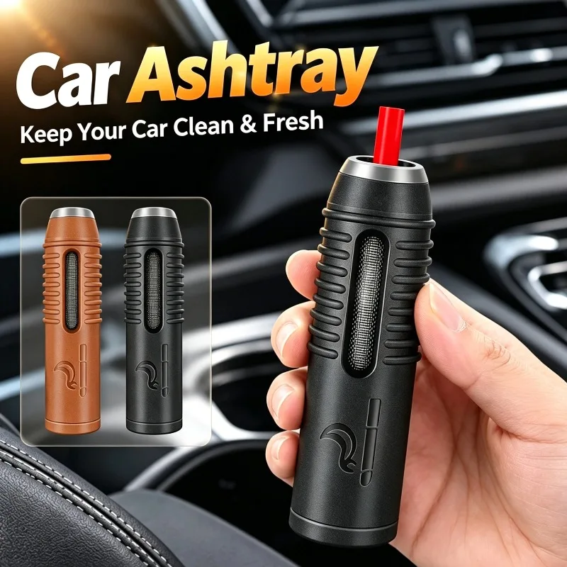 Portable Car Ashtray Anti Fly Ash Cigarette Holder Handheld Smokeless Ashtray Frosted Organizer Auto Interior Accessories