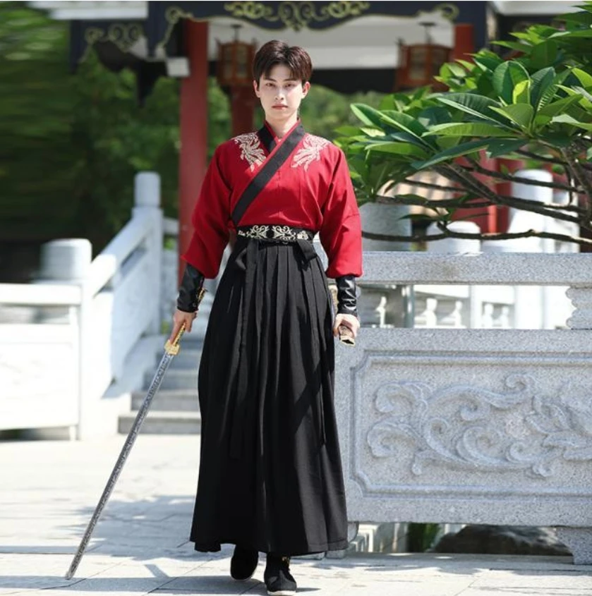 Pmwrun Original Hanfu Male Chinese Style Country Chic Playboy Wuxia Swordsman Student Class Dress