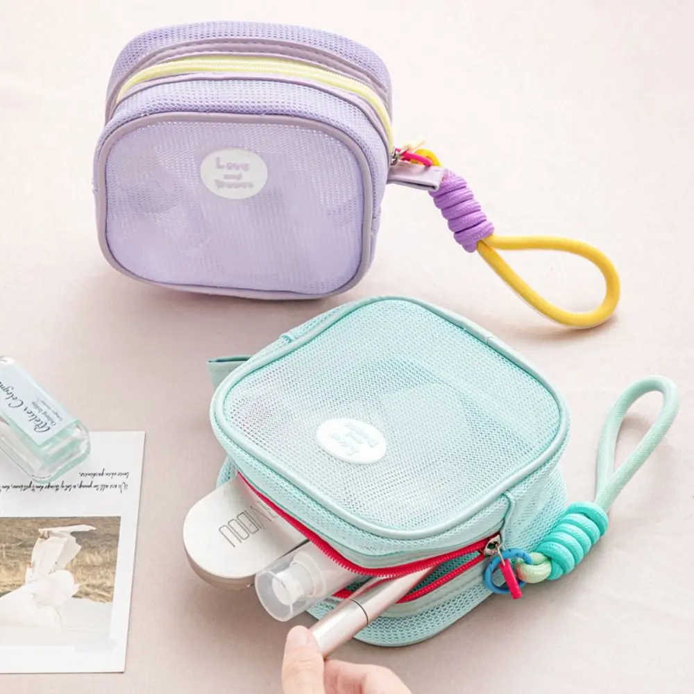 

Fashion Dopamine Color Storage Bag Candy Color Large Capacity Mesh Cosmetic Bag Toiletry Coin Purse