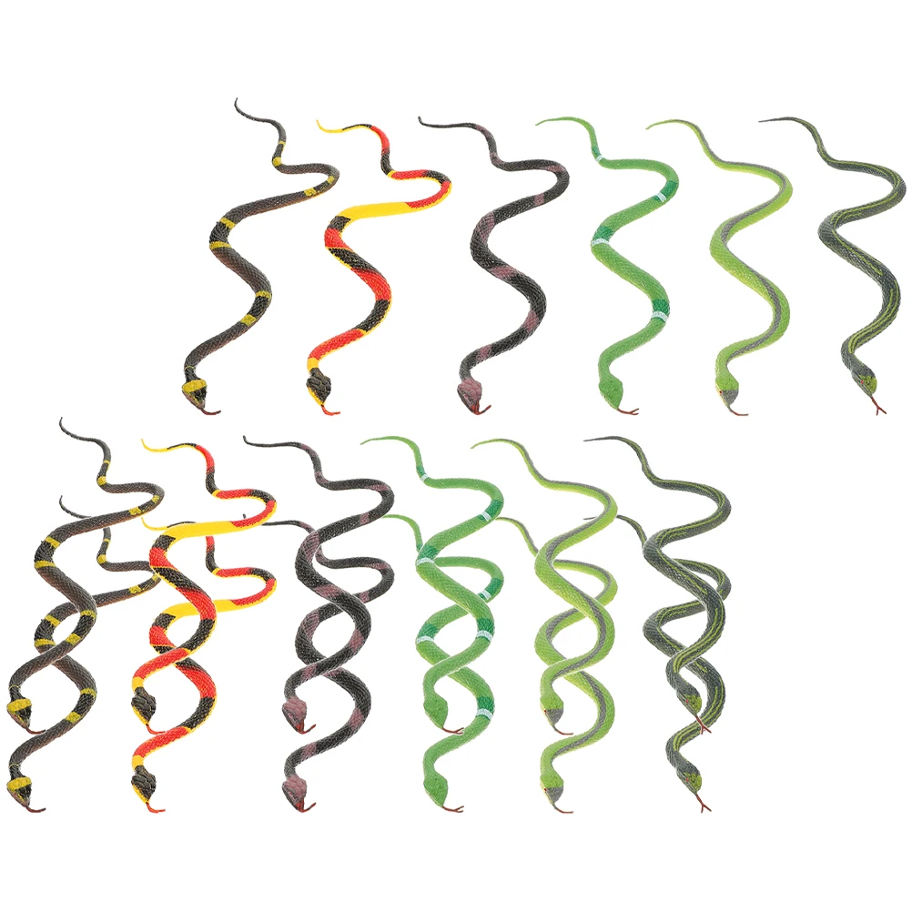 18 шт. резиновая змея, модель животного, аксессуар на Хэллоуин, искусственная змея, детская игрушка, новинка, игровые розыгрыши, жуткий реквизит